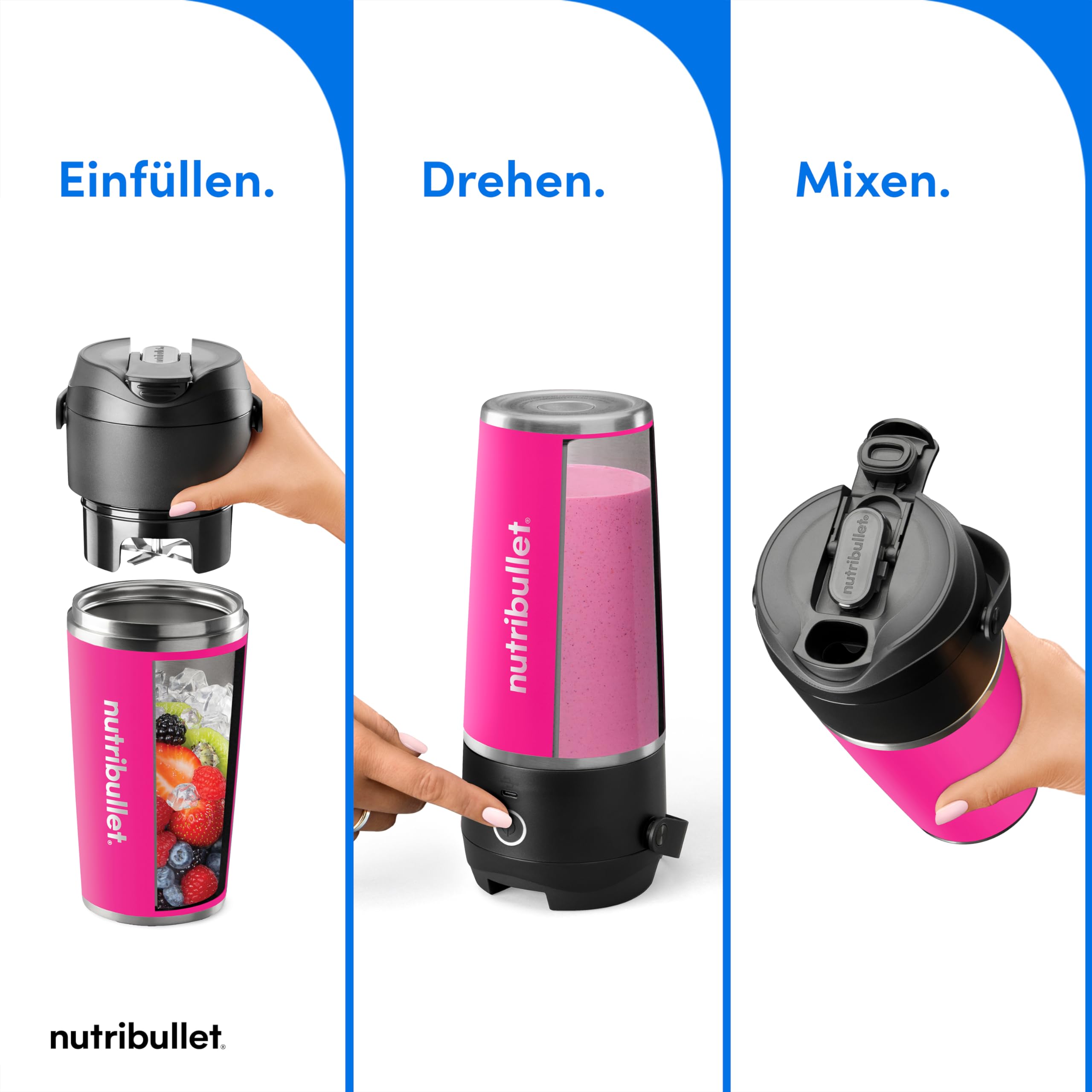 nutribullet-flip-nbp016ma-smoothie-maker-pink-590-ml image 3