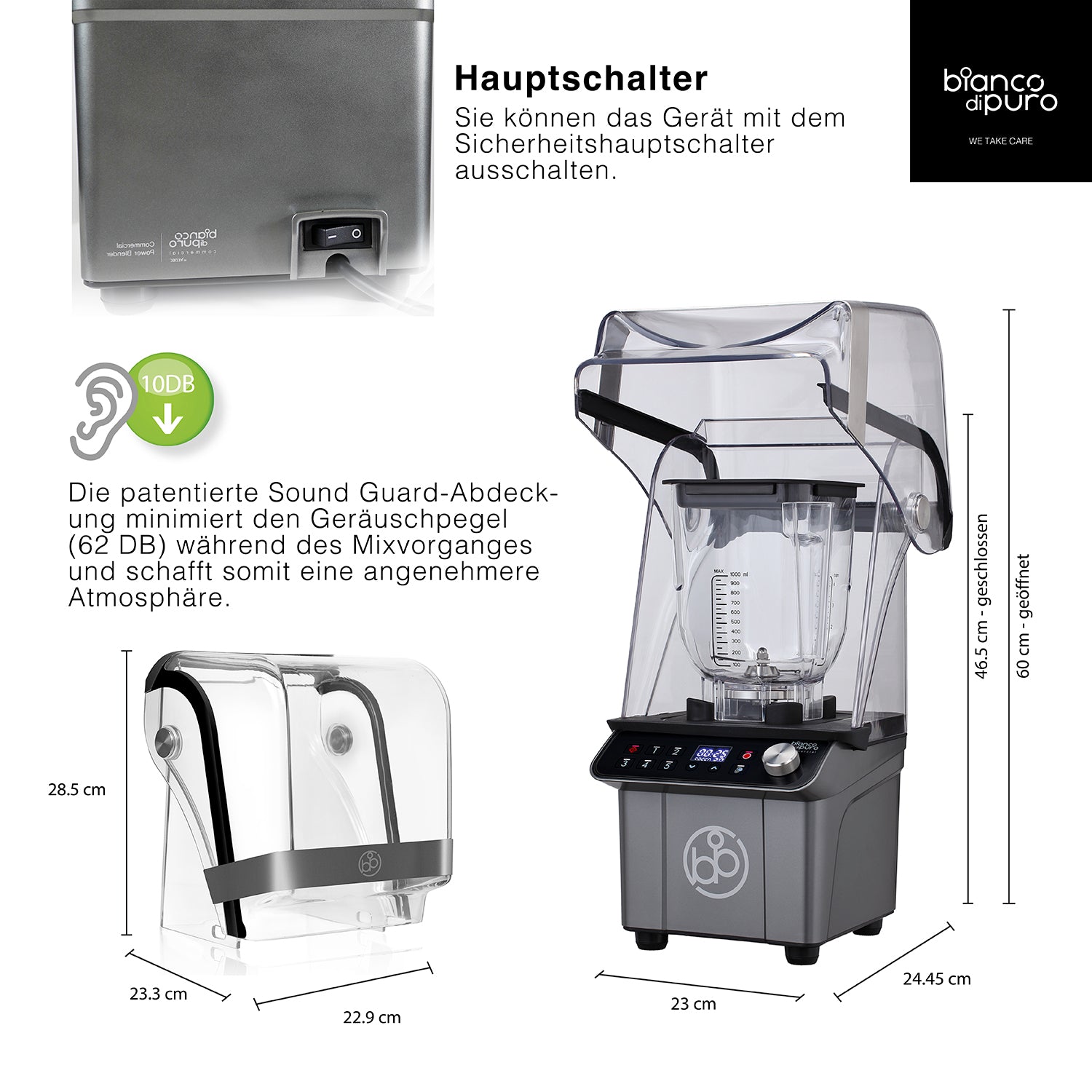 bianco-di-puro-gusto-alpha-hochleistungsmixer-mit-soundcover image 8