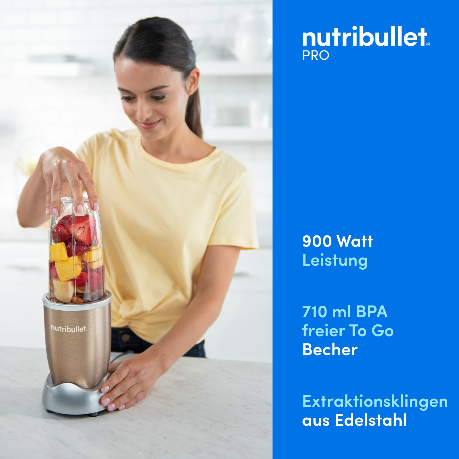 nutribullet-pro-900-smoothie-maker-champagne-700ml-basispaket image 2