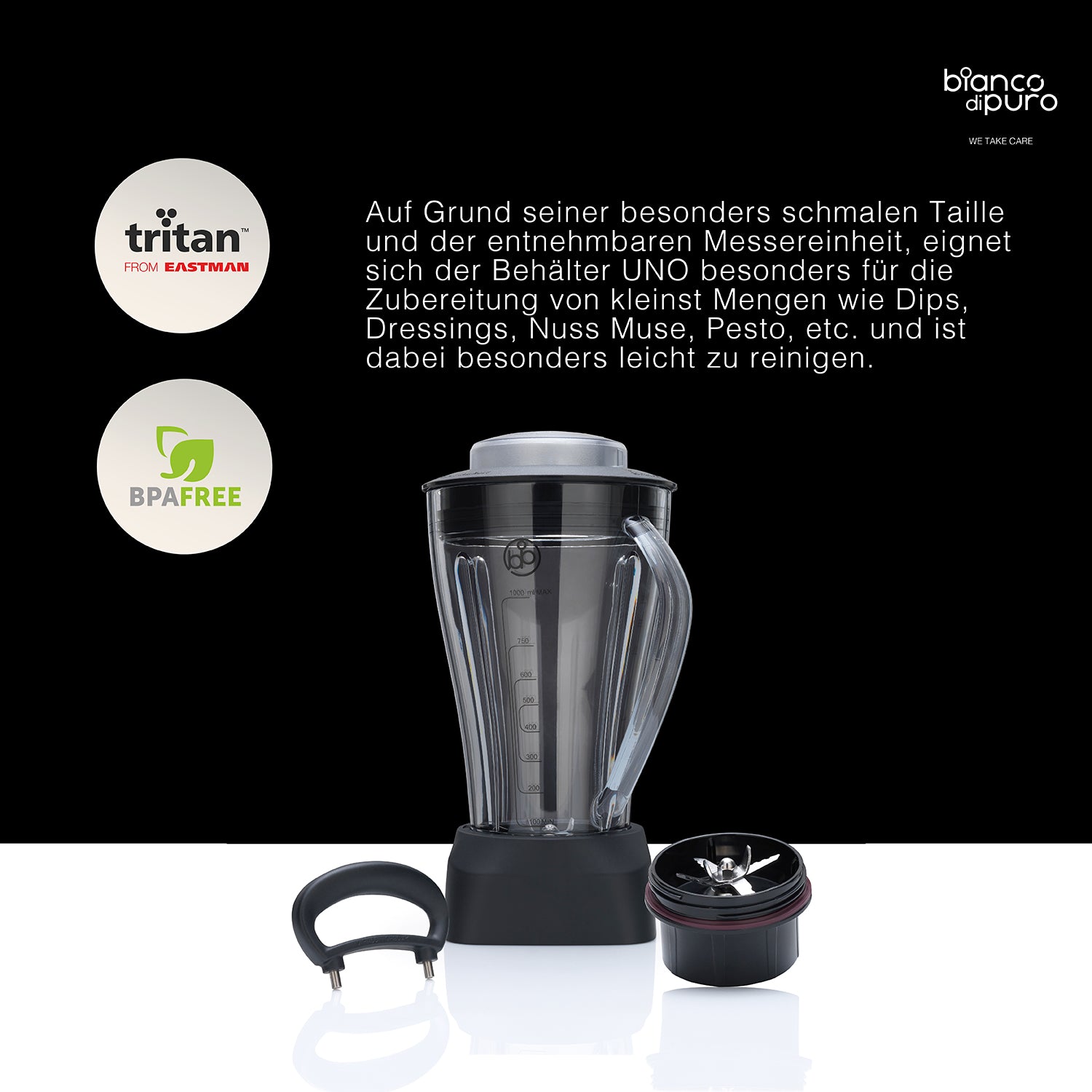 bianco-di-puro-primo-u-1-0-l-hochleistungsmixer-schwarz image 4