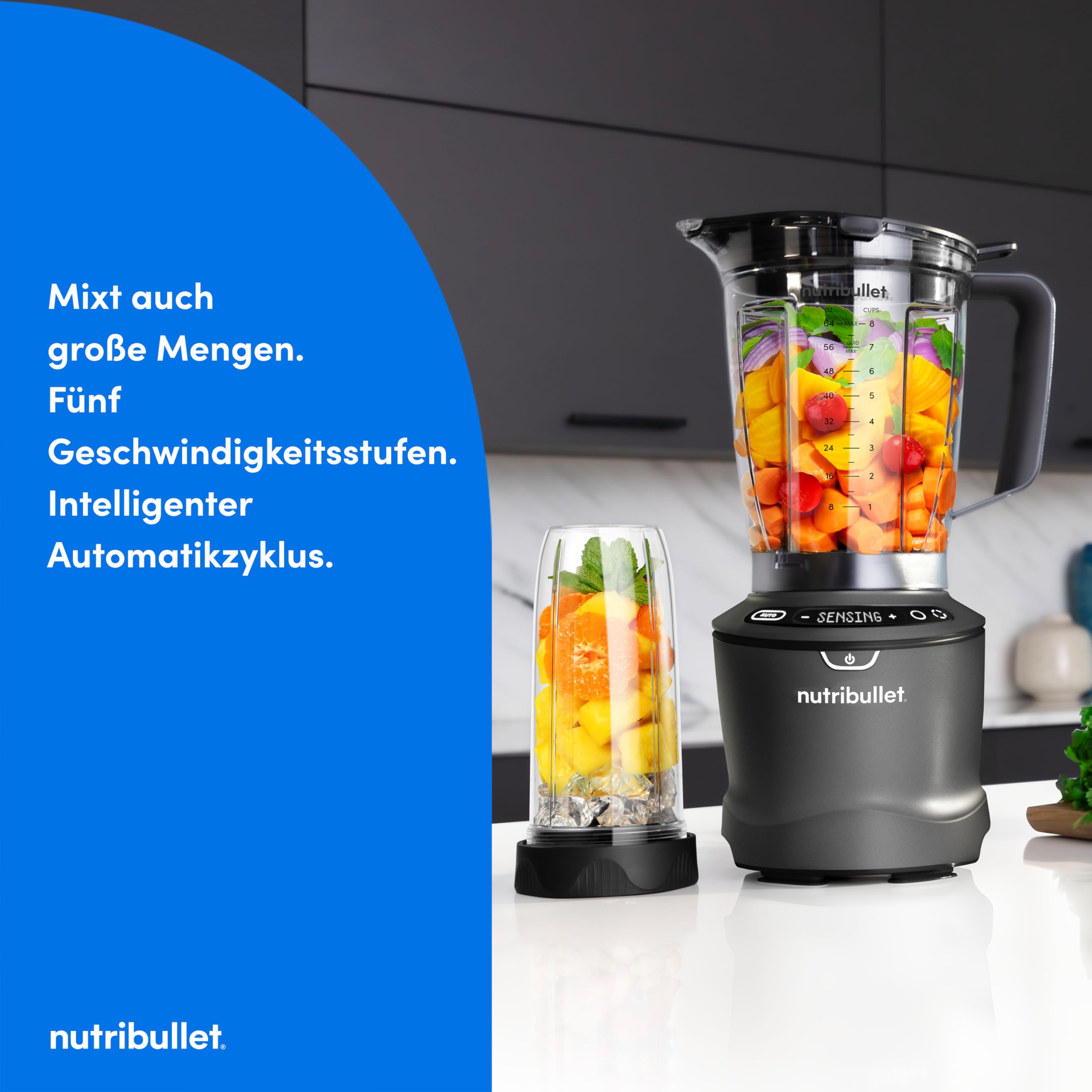 nutribullet-blender-combo-nbf550dg-standmixer-1500w-schwarz image 2